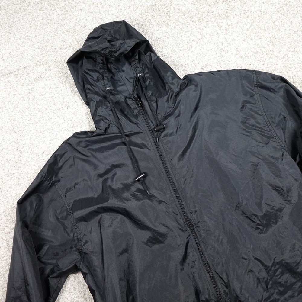 ProSpirit Black Nylon Windbreaker Hooded Water Resistant Jacket Large RN 17730